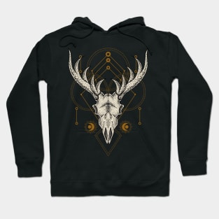 Hirsch Totenkopf Okkulte Magie Heilige Geometrie Hoodie